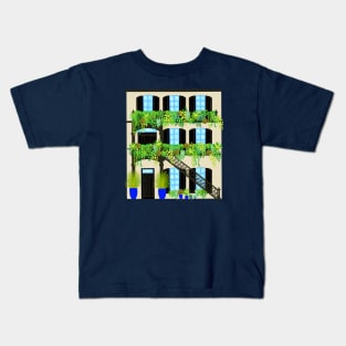 Black and cream house with plants Kids T-Shirt